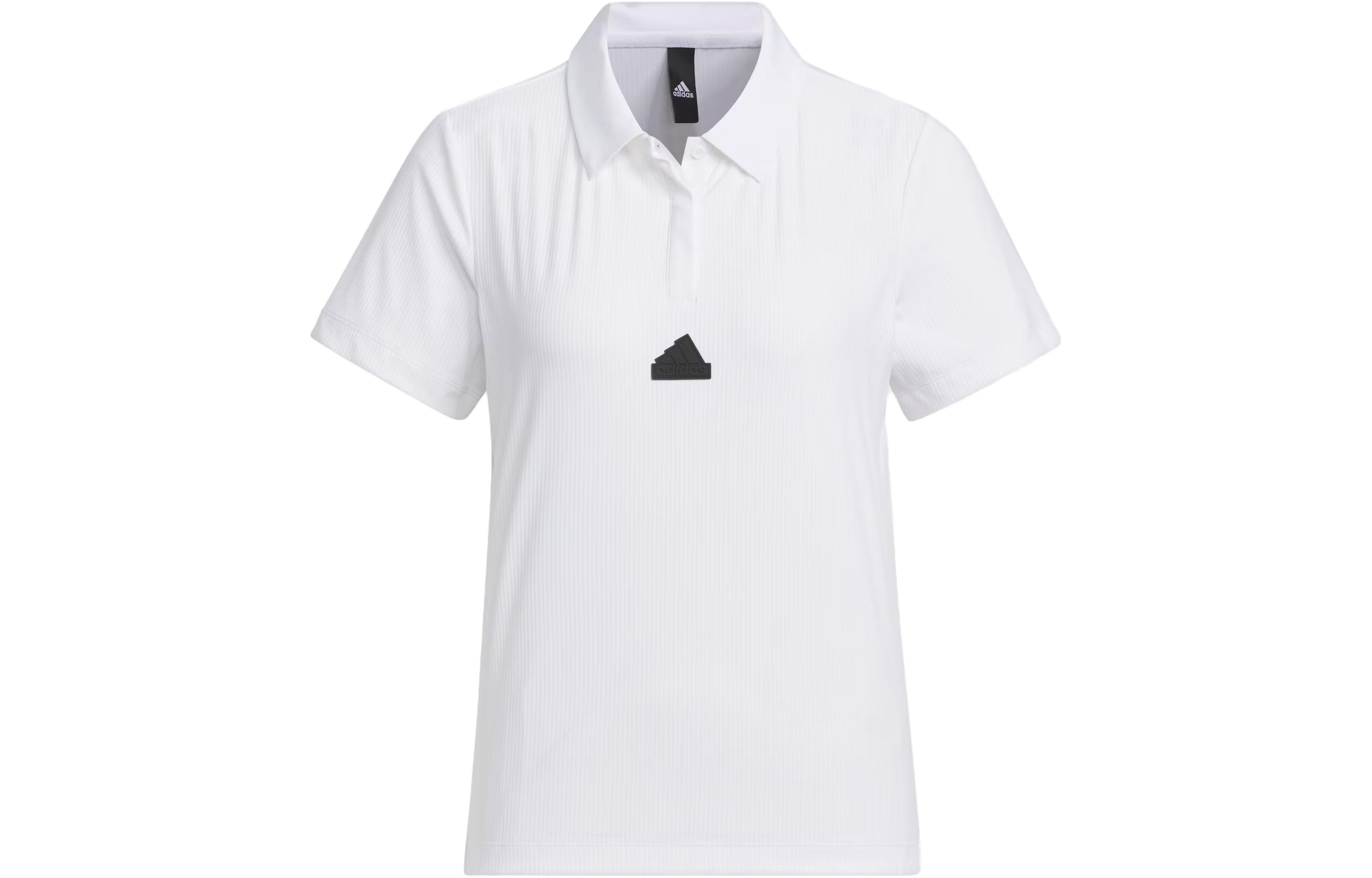 Adidas Polo Shirts Women s White Polo Collar Moderate Straight Fit IW4848 S