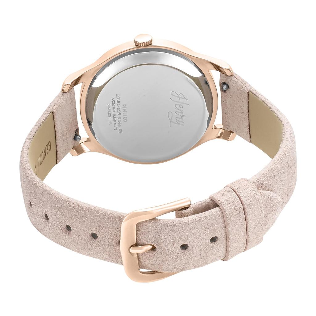 HENRY LONDON Pimlico HL34-MS-0444-PK Unisex Watch, White Dial, Quartz, 3ATM Water Resistant, Stainless Steel