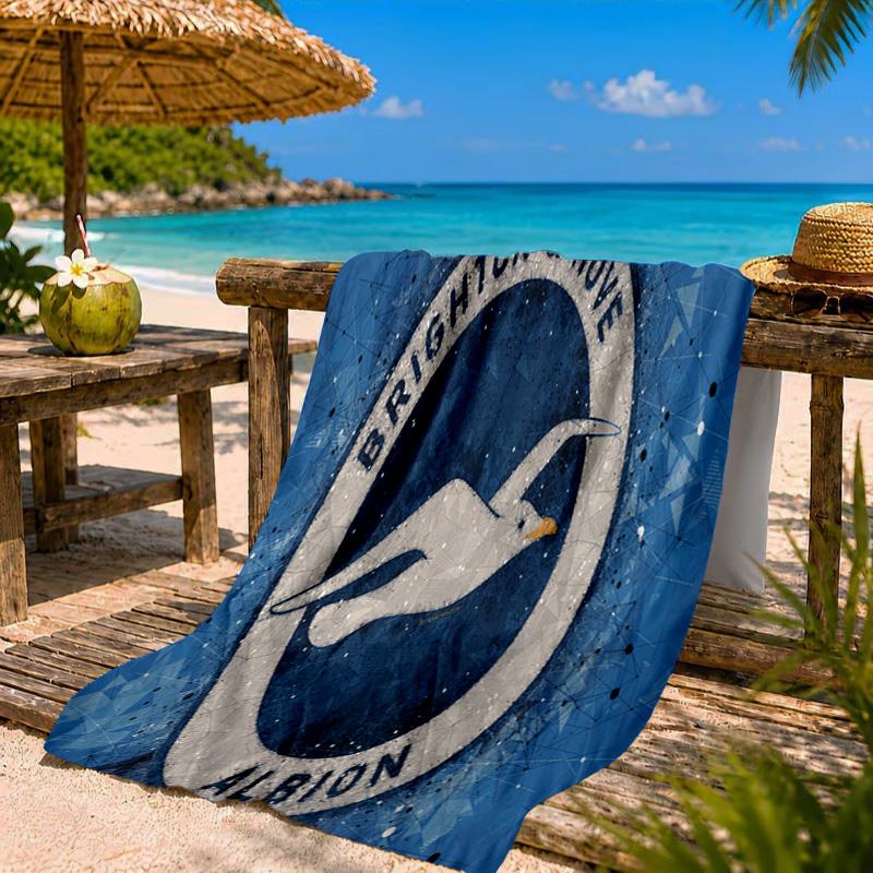 Brighton & Hove football club Beach Towel Microfiber Beach Towel, Lightweight and Quick-Dry, for Summer Travel, Swimming Pool Fan Birthday Gift