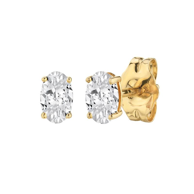 

White Zircon S925 Stud Earrings for Women Fashion Simple White Stone Minimalist Geometric Earring Set