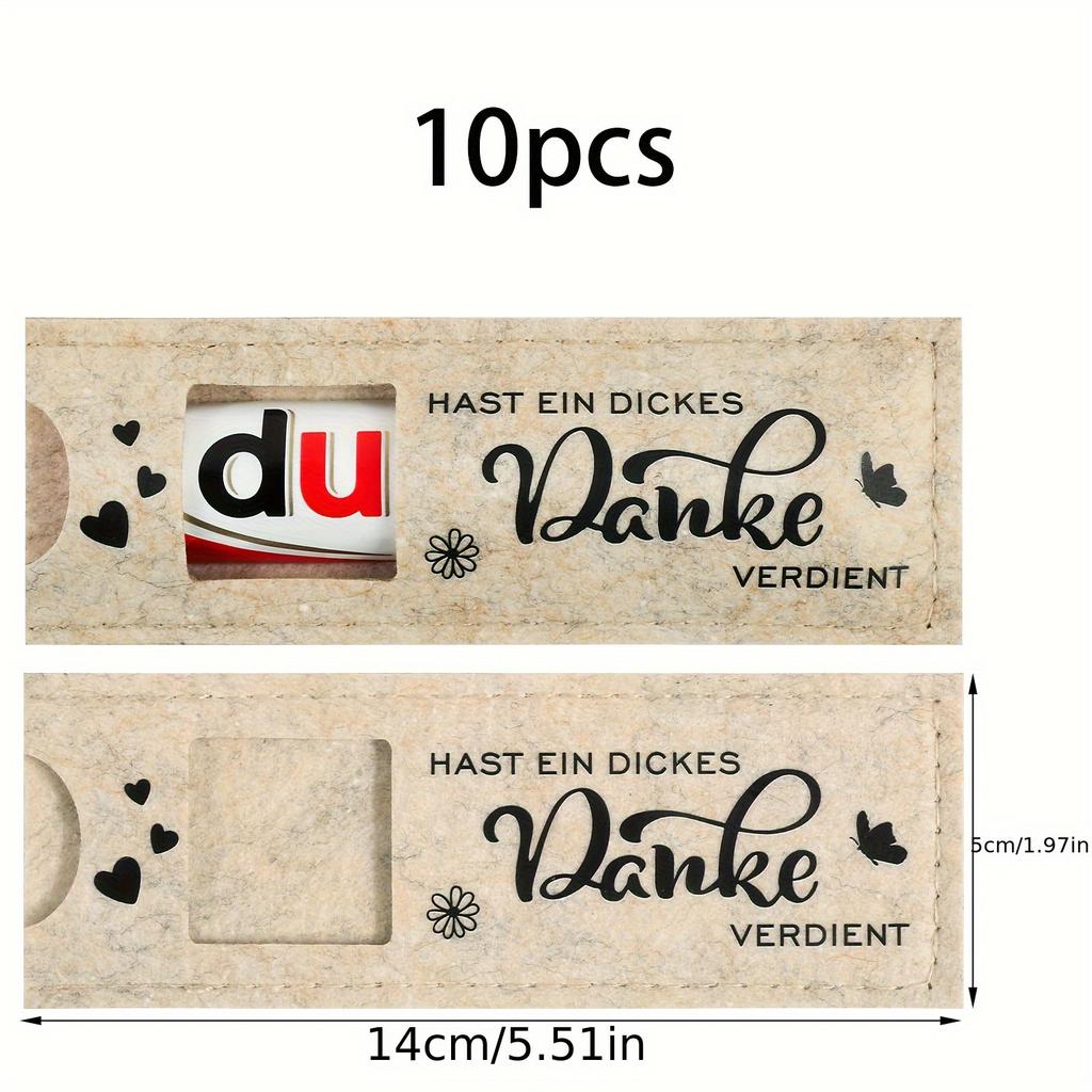 Felt Gift Bags German"You Deserve a Big Thank You"Chocolate Gift Set, Felt Material Gift Box,Suitable for Team/Retirement Gifts