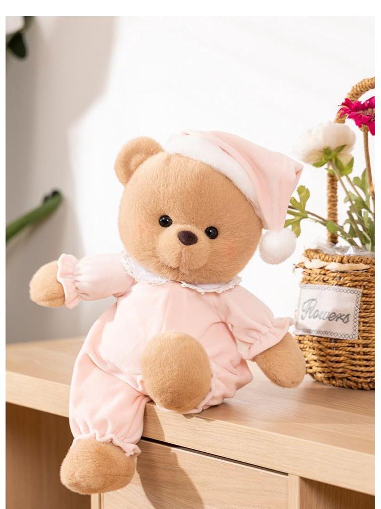 Goodnight Teddy Bear Plush Doll - Sleepwear Companion for Girls, Birthday & Wedding Gift
