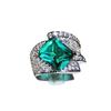 Imitation Paraiba Twist Ring See Grün Hochkarätiger Diamant Farbe Schatz Eröffnungsring
