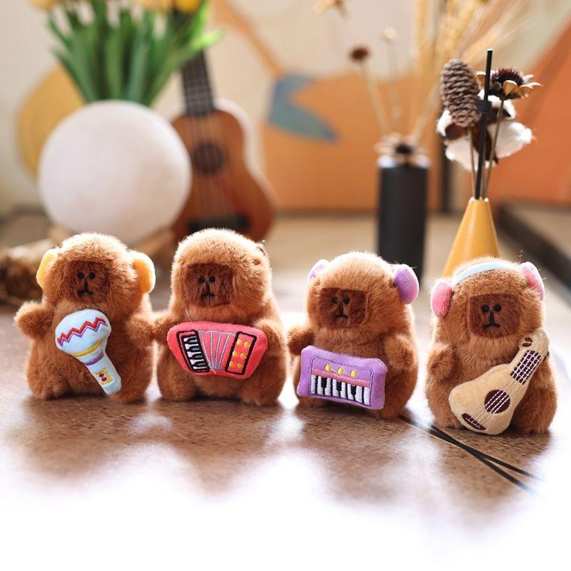 Cute Lightweight Capybara Plush Keychain Short Hair Children Collectors Doll