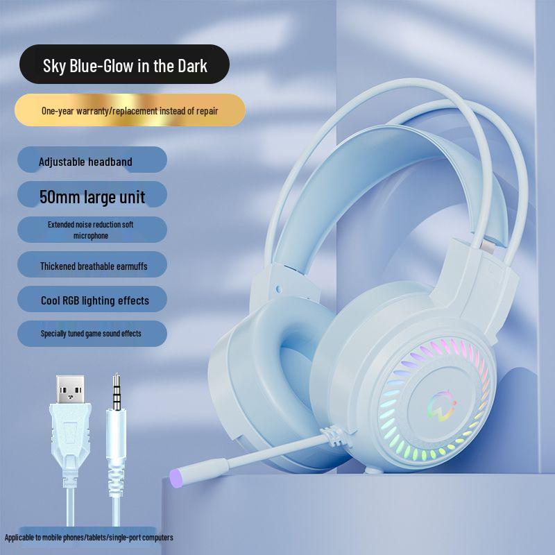 Wired USB Gaming Headset with Microphone for PC and Laptop