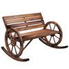Garden Swing Bench. 2-person Swing. With Wheel-shaped Armrests. For Balcony, Garden, Patio. Carbonized