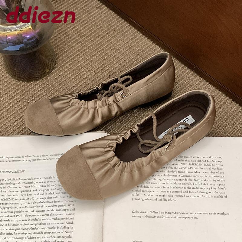Fashion Fashion Pleated Women Ballet Flats Slip On Shoes Casual Soft Female Shallow Footwear Round Toe Ladies Mary Janes Flats Shoes new