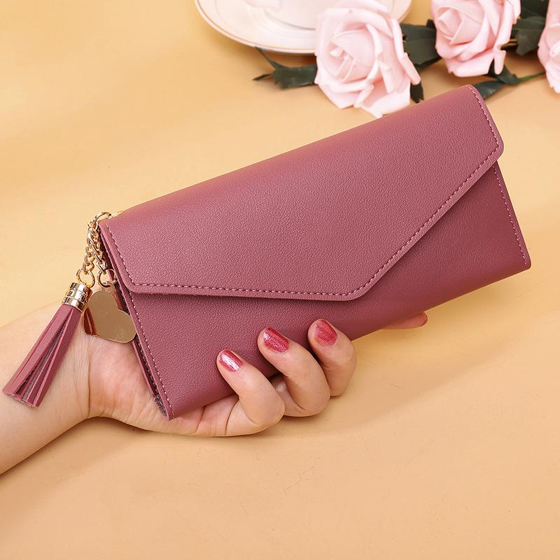 2025 Women's Slim Tri-Fold Long Wallet: Multi-Card Holder Clutch