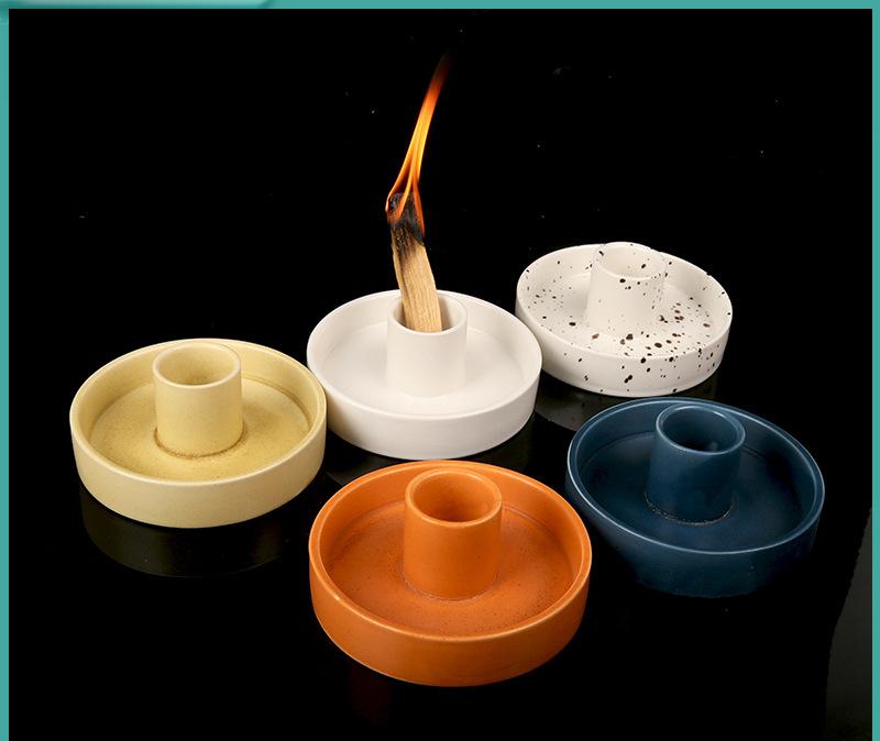 Aromatic Ceramic Plate Stand Base for Burning Incense Wood-Durable Meditation Blessing Holder All-Season Fast Delivery (White,no) белый