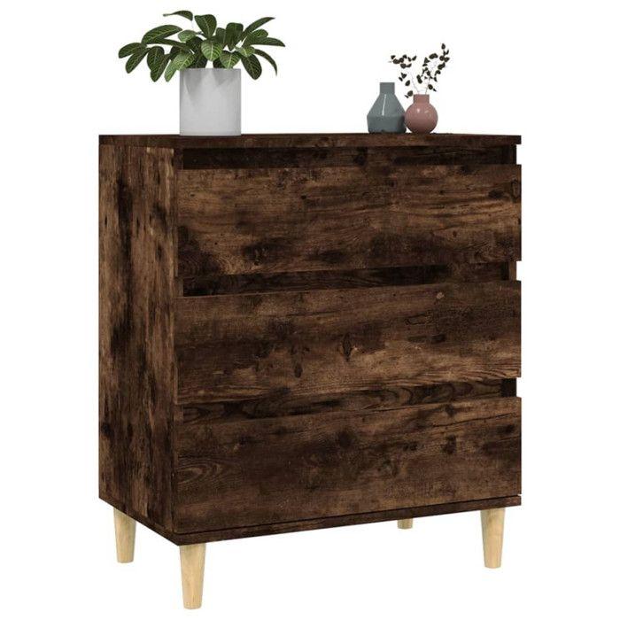 823045 vidaXL Buffet Chêne fumé 60x35x70 cm Bois d'ingénierie