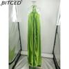BITCED Summer Sexy Elegance Women's Satin Strapless Ball Gown Party Travel Dress