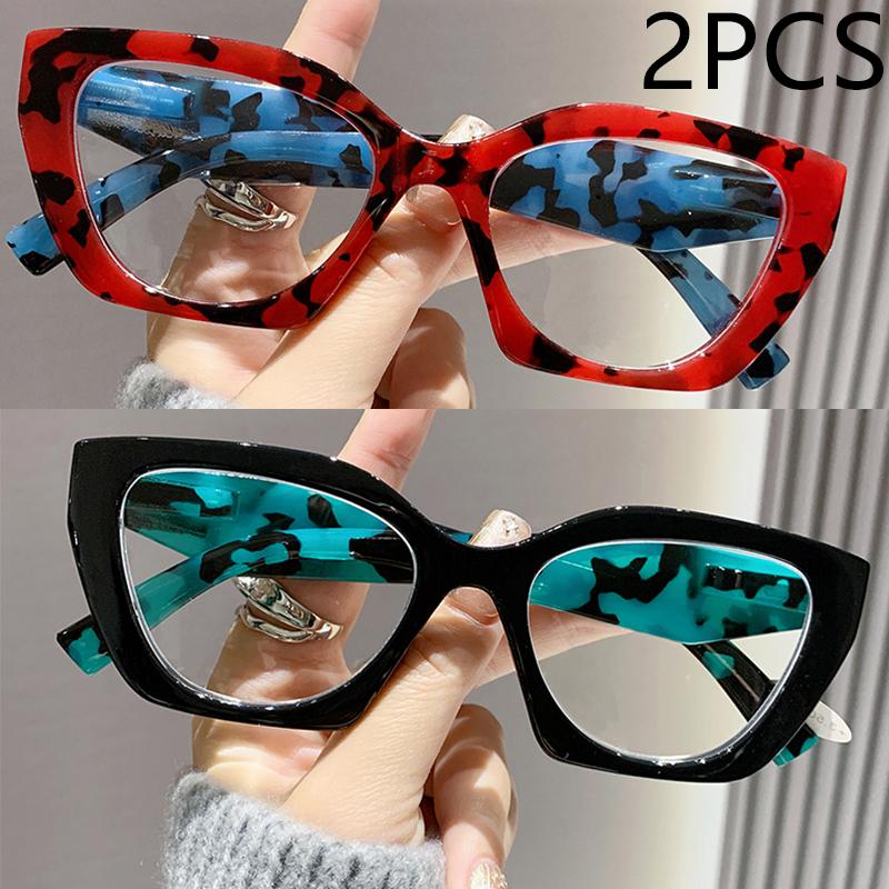 2/3PCS Reading Glasses Retro Leopard Print Flower Elderly Single Light Trendy Personality Large Frame Reading Glasses 2220