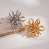 Exaggerated personality metal feeling flower opening ring cold wind jewelry