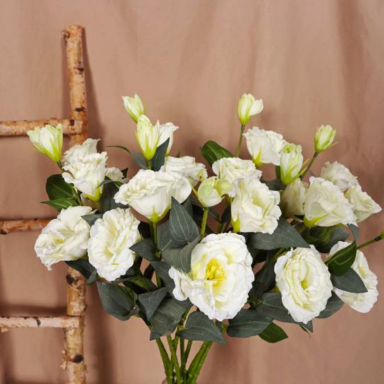 Umělá květina Eustoma Falešná hedvábná květinová větev s dlouhou stopkou Falešná květina