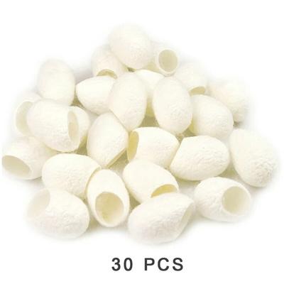 30 Stück organische natürliche Seidenkokons, Reinigungsmittel, Seidenraupenbällchen, Peeling, reinigende Akne, Anti-Aging, Aufhellung, Reinigung, Gesichtspflege