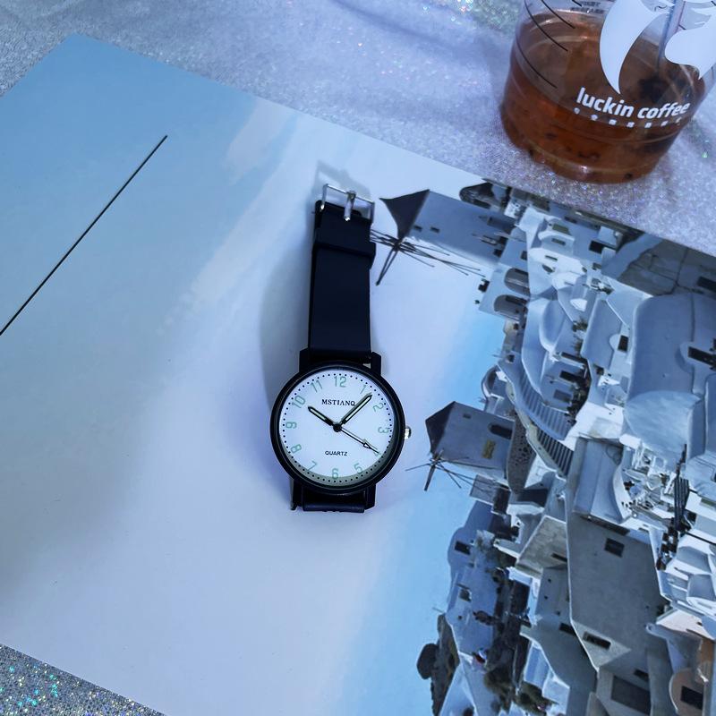 Exam Luminous Watch Female Simple Trend Student Style College Style Retro Literary Couple Watch