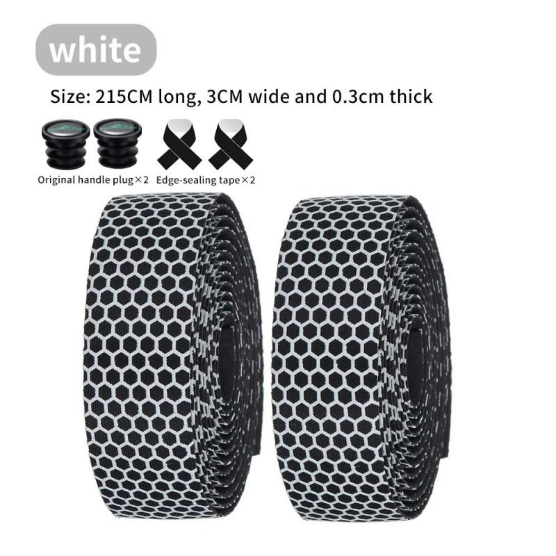 Road Bike Silicone Handlebar Tape, Honeycomb Texture Sweat-Absorbent Non-Slip Breathable Wrap for Drop Bar, Cycling Accessories