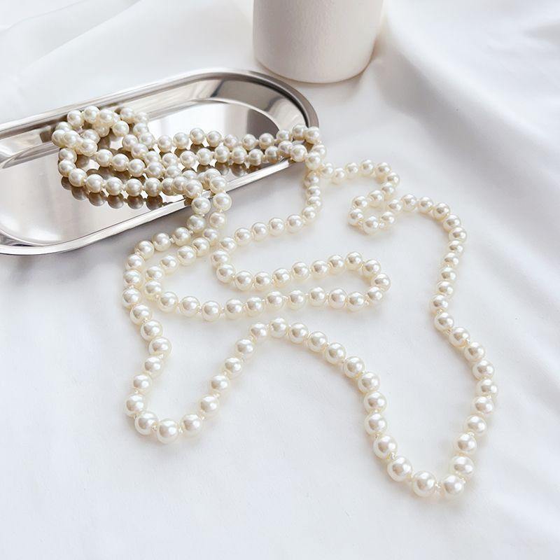 

Decorations Light Luxury Minority French Twin Pearl Necklace Pearl glass material