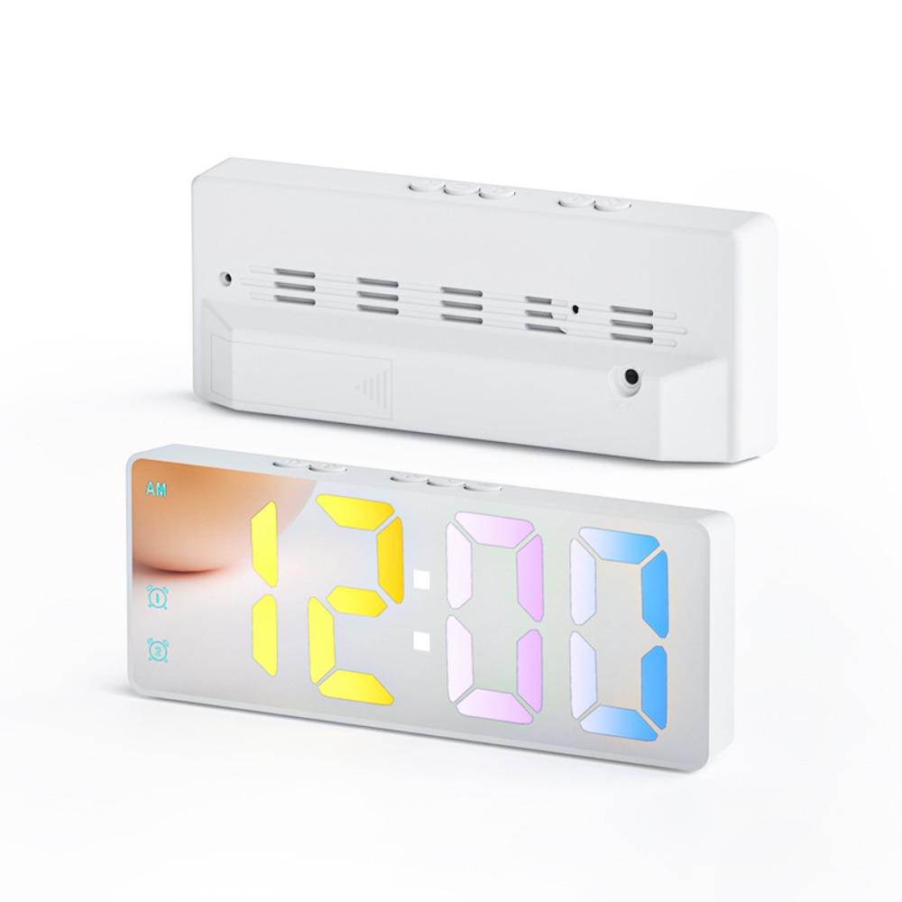 Digital Display Voice Control LED Alarm Clock Mute Wake-up Artifact Digital Clock Dual Alarms Student Clock Travel