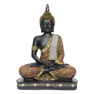 Polyresin Zittende Boeddha Idool Beeld Showstuk voor Huisdecoratie Decoratie Cadeau Artikelen-Org_Blk-Bs2-(00), Veelkleurig