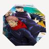 1 Stück Jujutsu Kaisen Charaktere Automatischer Regenschirm Tragbar 3-fach faltbares Design mit Eisenrahmen, Perfekt für den Außenbereich, Reisen, den Alltag und als Geschenk
