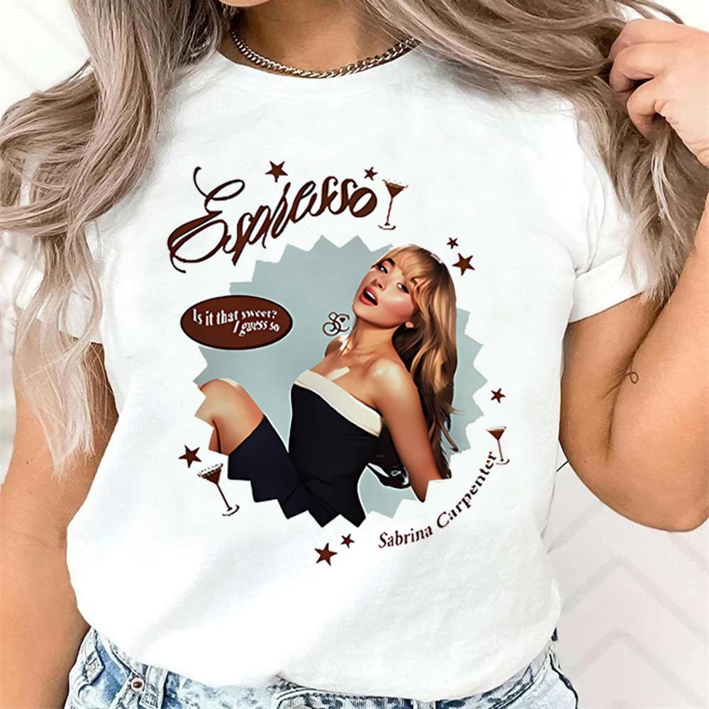 Sabrina Carpenter t shirt Women University korean clothes Psychedelic kawaii shirt Comfortable Pop Culture Graphic Trendy Retro