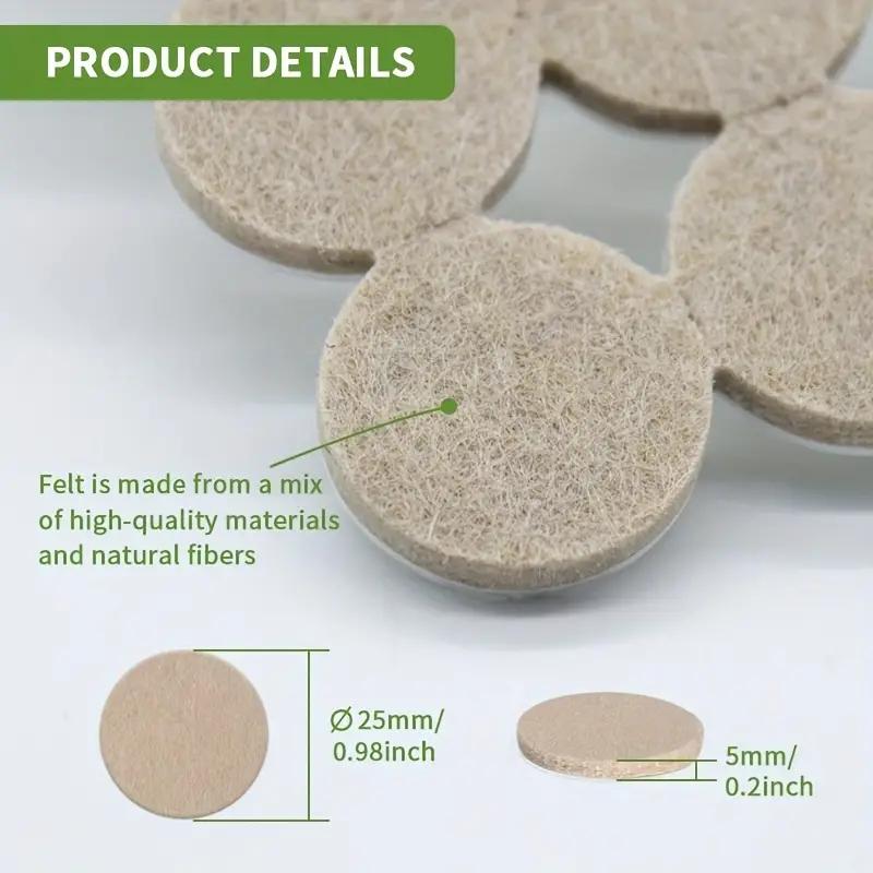 48 Pcs Felt Chair Leg Pads 5mm Thick Floor Scratch Protector Mat Mute Non-slip Self Adhesive DIY Furniture Accessories
