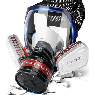 Maschera a Gas Integrale con Filtri da 40 mm + 6001, Diaframma Vocale Antiappannante – Kit Completo