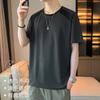 Camiseta de Seda de Hielo para Hombre Fina Holgada Elástica de Secado Rápido Top Deportivo de Manga Corta