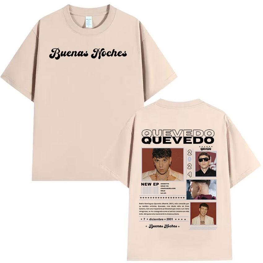 Rapper QUEVEDO Tour 2024 Graphic T Shirt Retro High Quality Fashion T-shirts Man Retro Oversized Cotton T-shirt Streetwear Unisex