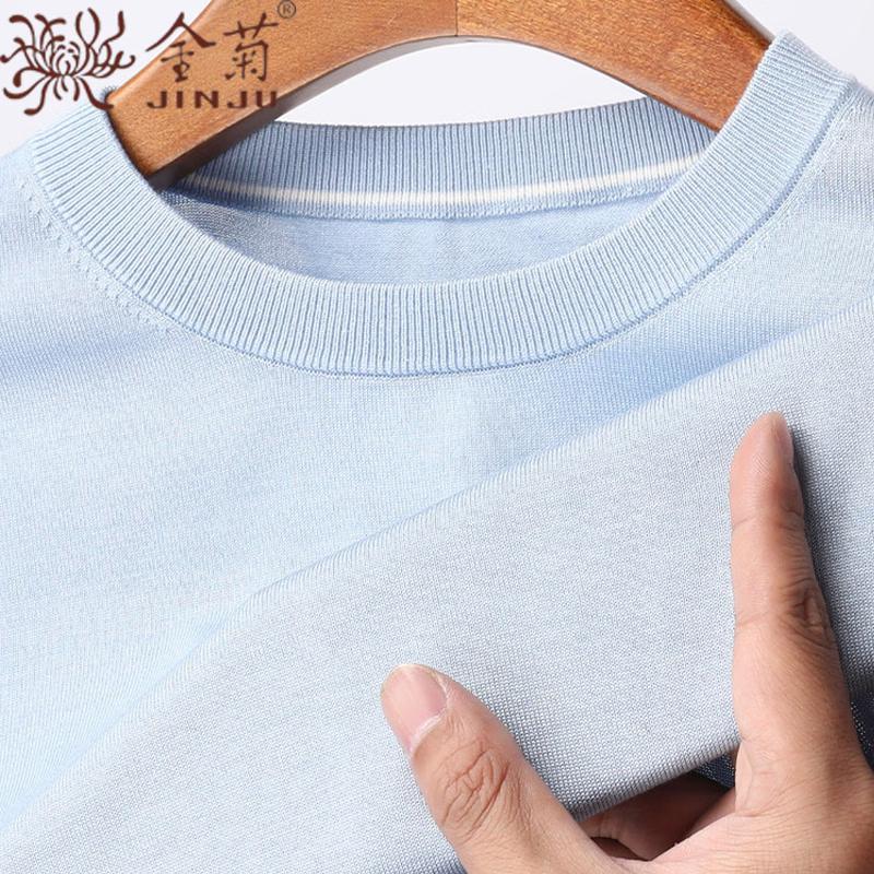 Men's 100% Mulberry Silk Knit Short Sleeve T-Shirt
