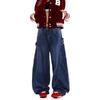 Mens American Vintage High Street Slim Bootcut Jeans Trendy Vibe Loose Wide Leg Denim Pants