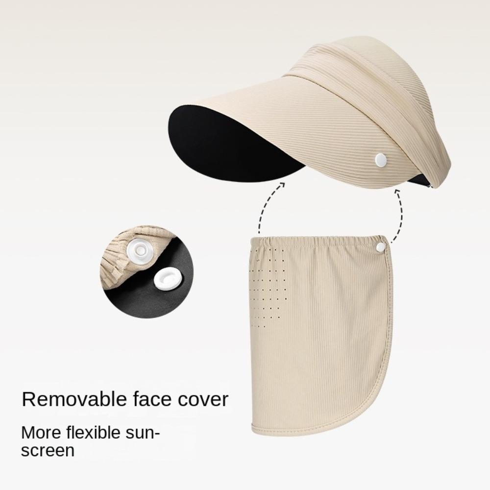 with Face Cover Sun Visor Hats Empty Top Sun Hat Outdoor Peaked Cap  Summer