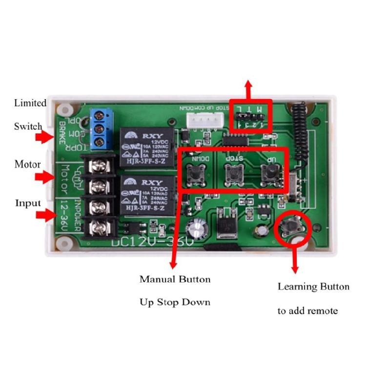 Motor Remote ControlSwitch for Curtains Manual Control Forward Reverse Up Down