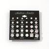 15 Pairs Classic Luxury Geometric Six Claw Zircon Crystal Pearl Stud Earrings Sets for Women Daily Wear Piercing Jewelry Gifts