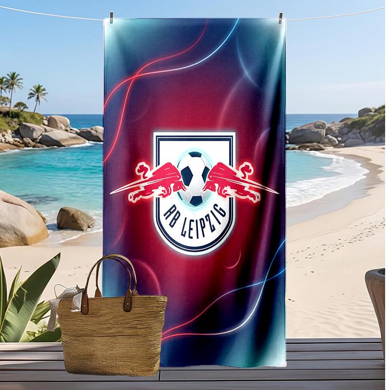 RB Leipzig Football Print Beach Towel, Large Soft Quick Dry Towel for Beach Camping Swimming
