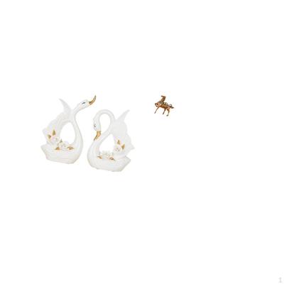 Elegant Ceramic Swan And Horse Figurines Graceful Animal Sculptures for Bookshelf Cabinet Desk