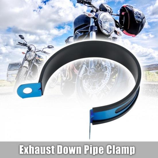 35inch Motorcycle Blue Exhaust Band Joint Clamp Sleeve Pipe Stainless Steel