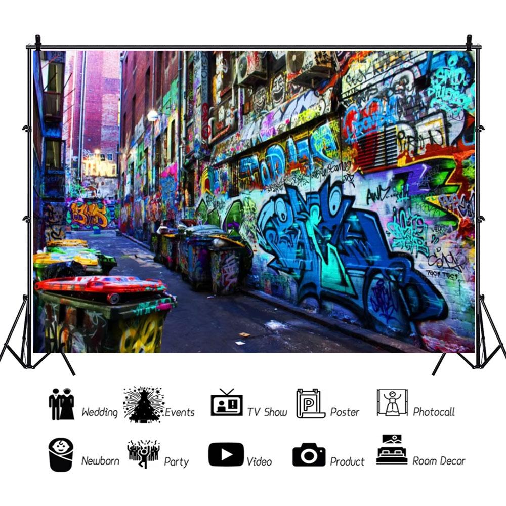 Old Graffiti Wall Grunge Portrait Photography Background Baby Birthday Backdrops Vinyl Photophone For Photo Studio Prop Decorate576
