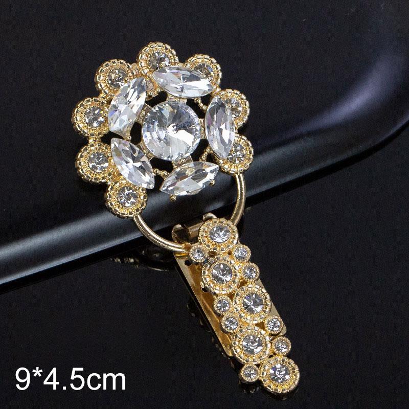 1Pc Handwork Sewing Originality Shiny Rhinestone Overcoat Decor Duckbill Buckle Fashion Metal Button Clothing Accessory