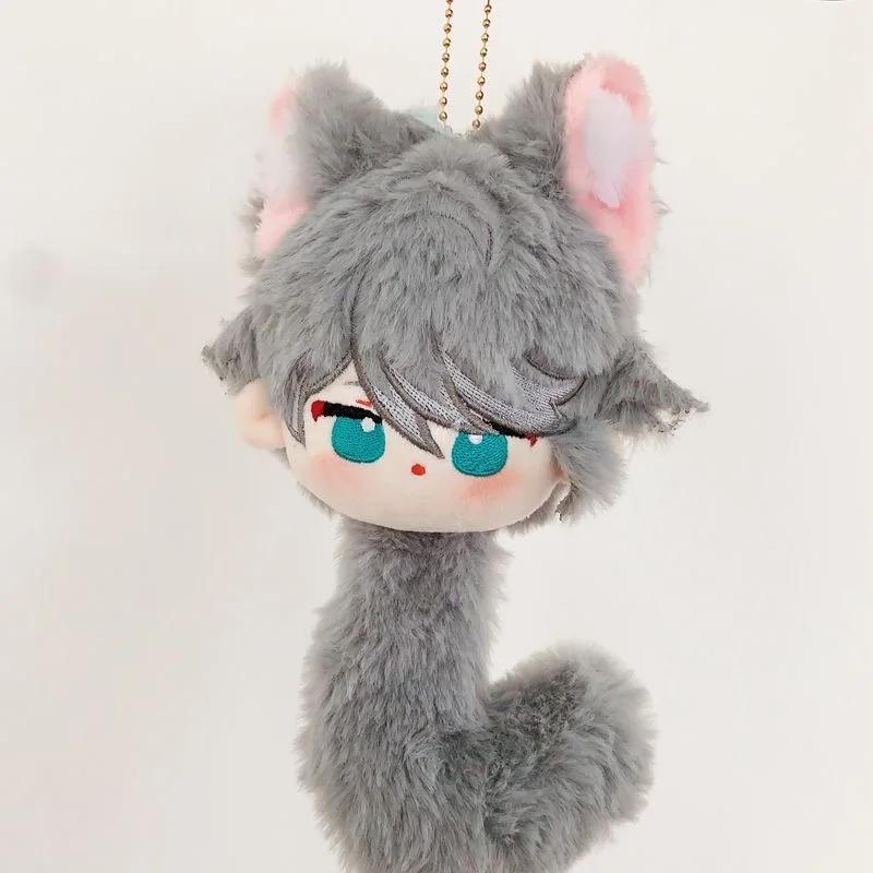 Anime Genshin Impact Kaveh Alhaitham Cute Kawaii Ear Tail Plush Doll Dango Pendant Cosplay Keychain Toys Birthday Gift