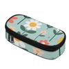 Pencil Case Printed Durable 300D Polyester Secure Zipper with Mesh Divider Pen Holders and Spacious Main Compartment for Students