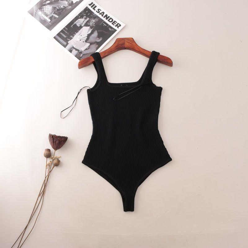 Western Style High-Fixed Rib Square Collar Pure Desire Positioning Clothing Foreign Trade Original Order Slim fit Briefs Sexy One-Piece Vest