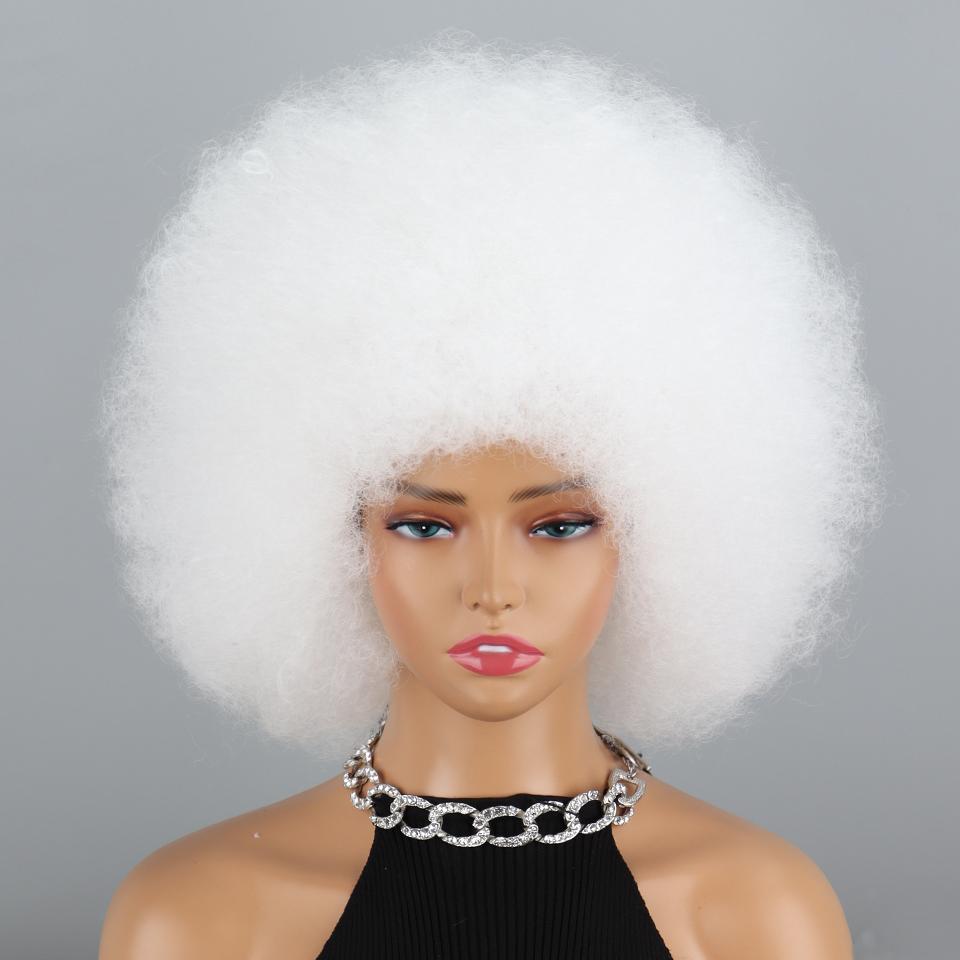 MISSQUEEN Gelockte Afro-Perücke in Regenbogenfarben für Kinder und Frauen, Kunstfaser, gelockte Afro-Perücke, Cosplay, Alltagskleidung, verworrene lockige Perücke