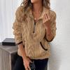 Women Half‑Zip Sherpa Fleece Pullover, Fuzzy Oversized Sweatshirt with Pockets, Soft Warm Fall Winter Casual Sweater Top