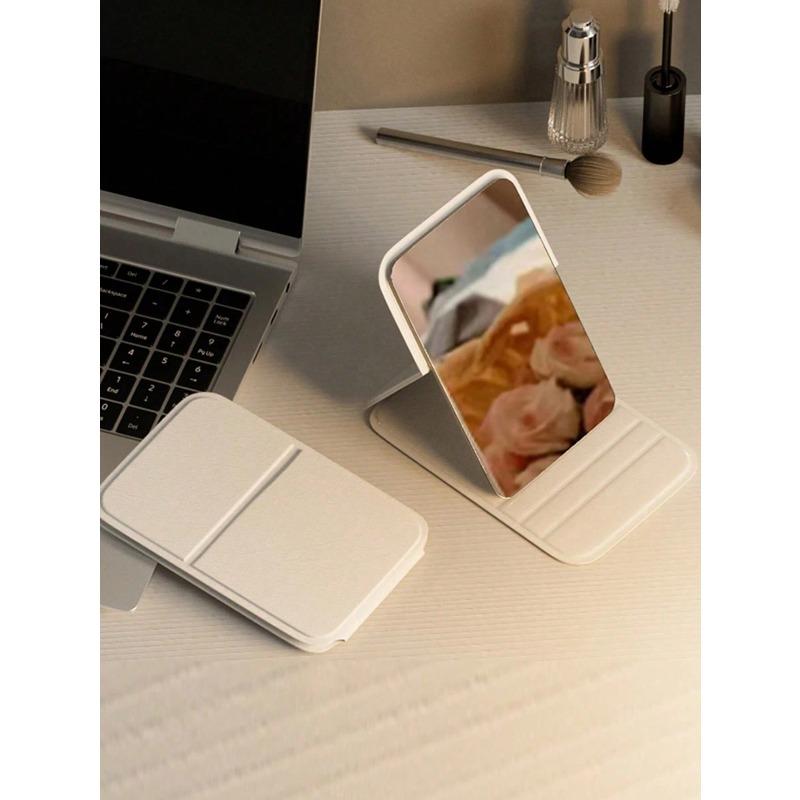 Portable Makeup Mirror, Solid Color, Simple, Portable, Foldable, Cute Pocket Mirror,Suitable