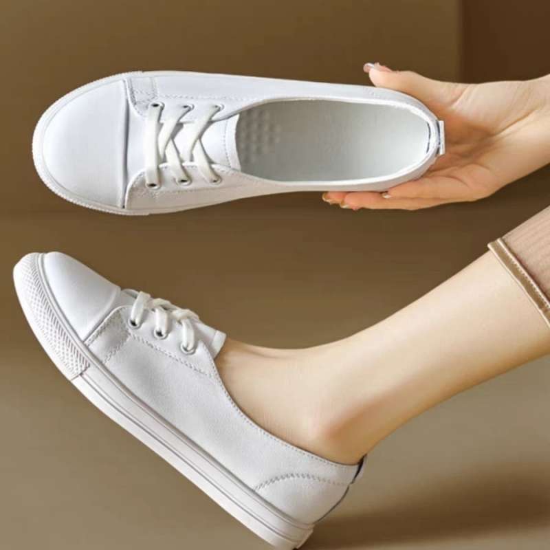 

Spring and summer shallow mouth flat bottom breathable leather shoes 40