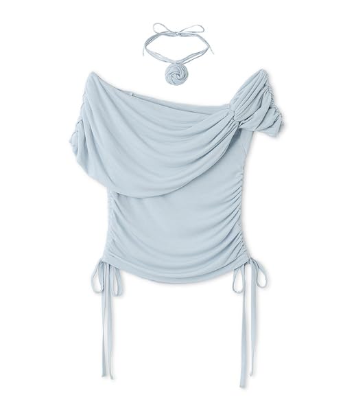

Draped Rose Top RWCT252072 SAX [FurFur] Women s