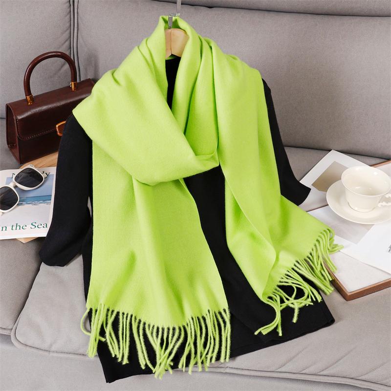69 Colors Winter Scarf for Women Warm Cashmere Scarves Hijab Solid Lady Long Shawl Wrap Female Pashmina Bandana Poncho Stoles