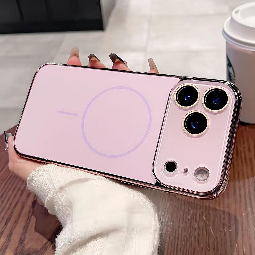 Luxury Crystal Lens AG Frosted Magnetic Case For iPhone 17 Air 16 15 14 13 12 11 Pro Max Plus For Magsafe Wireless Charge Cover